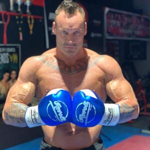 Heavyweight kickboxing champion Geelong Chris Bradford at Carbon Gym