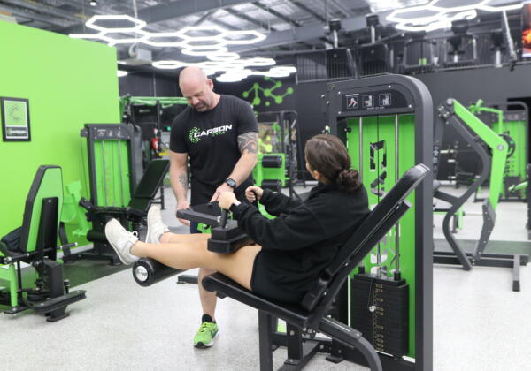 Coach Rob doing a PT session at Carbon Gym