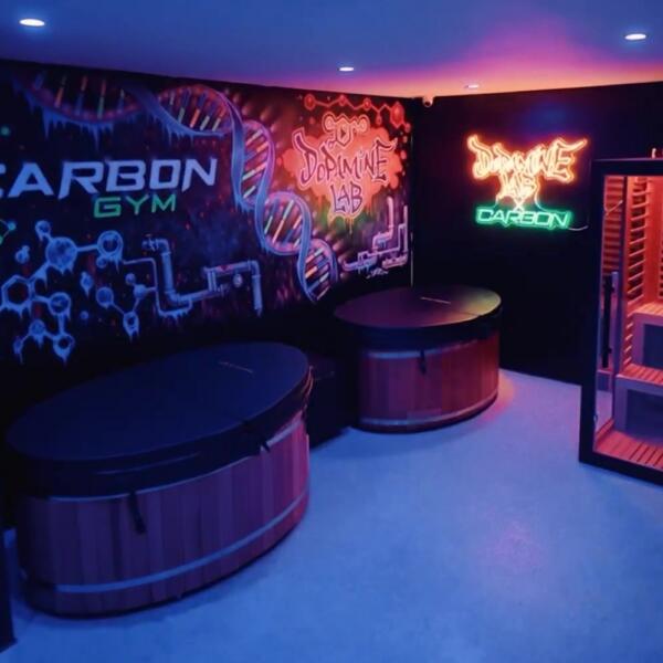 Infrared sauna interior at Carbon Gym's Dopamine Lab, Geelong