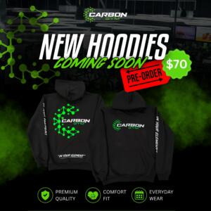 Black Carbon Gym hoodie with embroidered logo – pre-order at Carbon Gym Geelong