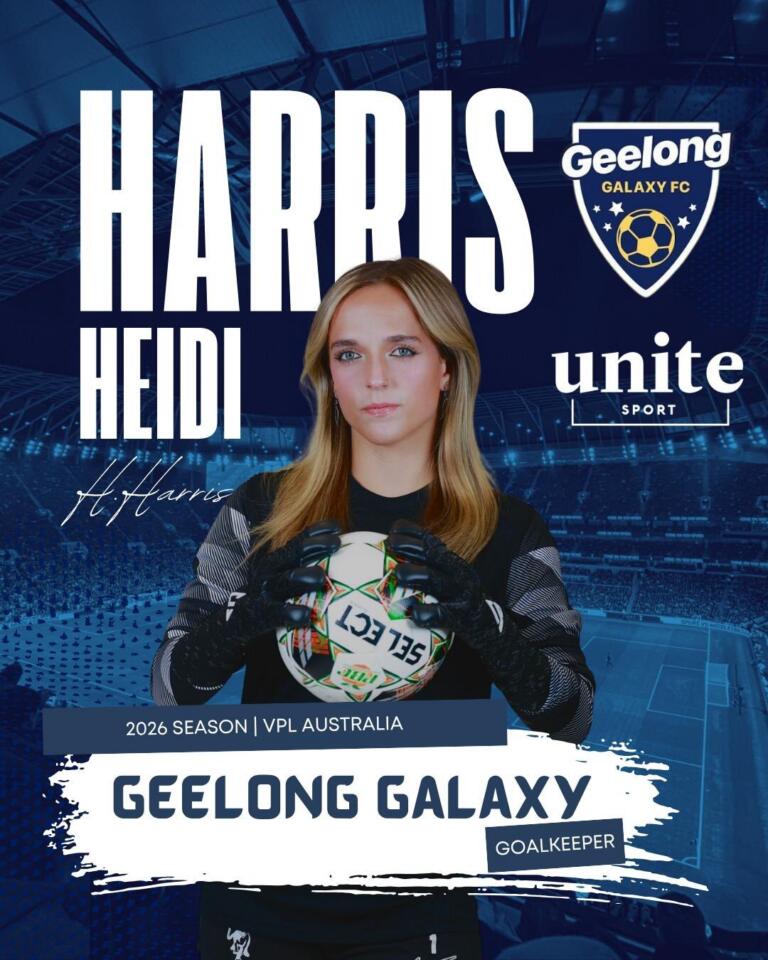 Heidi Harris signs with Geelong Galaxy FC as goalkeeper for the 2026 VPL Australia season