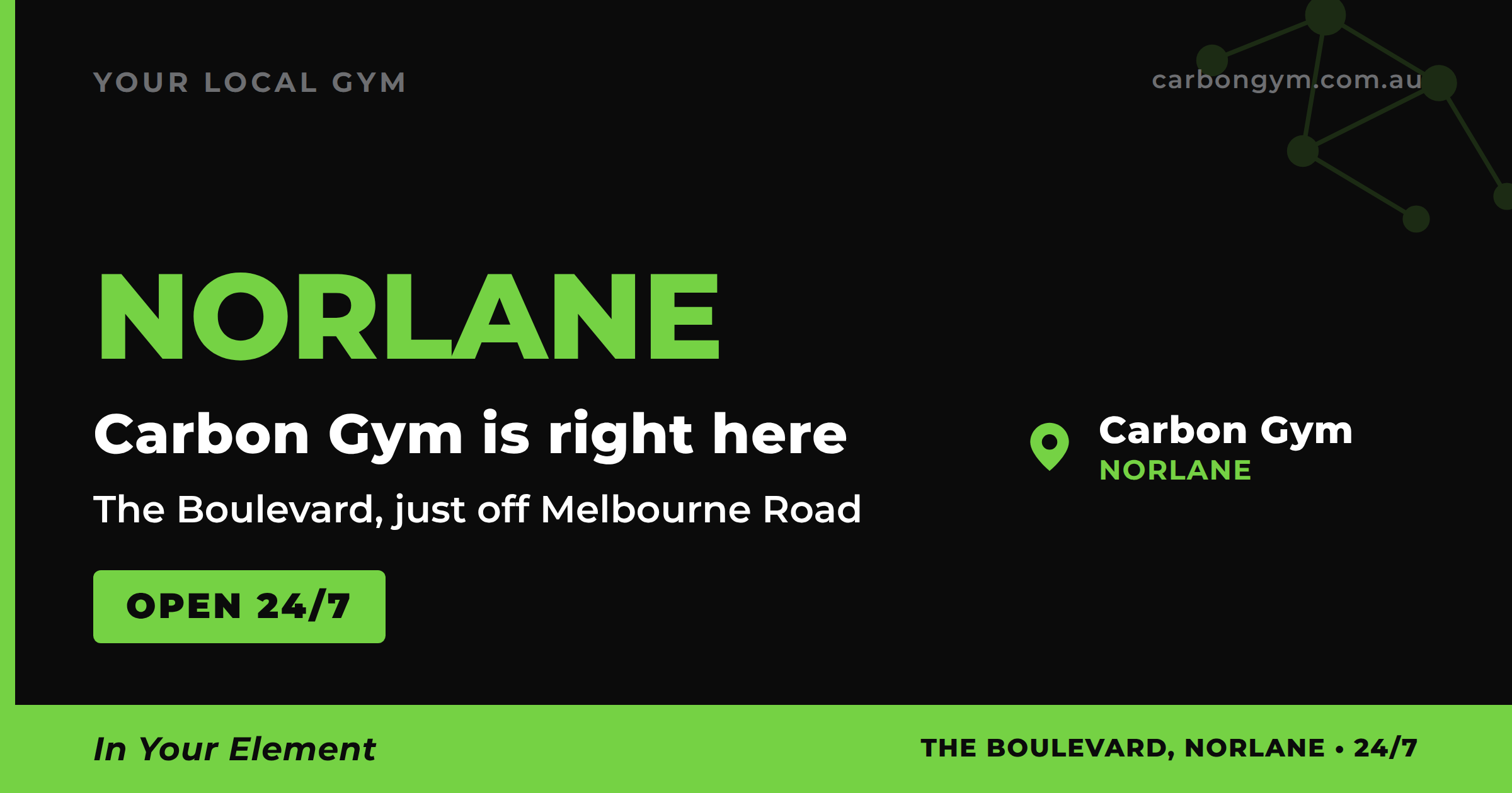 Carbon Gym location in Norlane on The Boulevard, open 24/7
