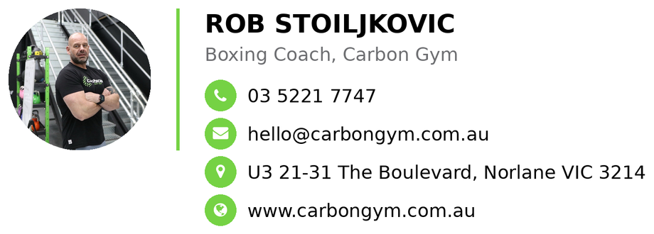 Rob Stoiljkovic - Boxing Coach at Carbon Gym Geelong