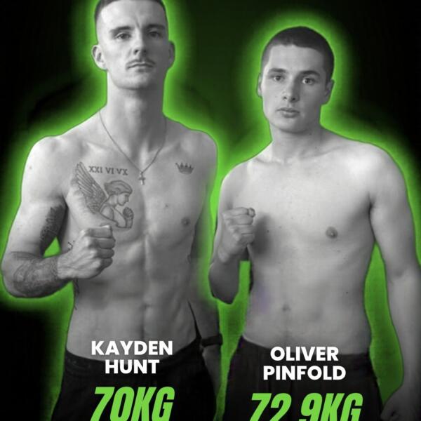 Carbon Gym fighters Oliver Pinfold (72.9kg) and Kayden Hunt (70kg) on the No Quarter Boxing fight card
